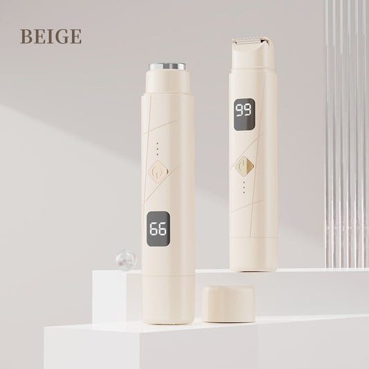 Double-Headed Hair Removal Trimmer - Beige